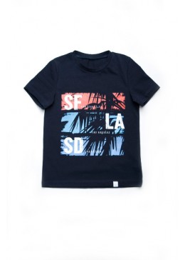 Модный карапуз синяя футболка для мальчика 03-01113-1